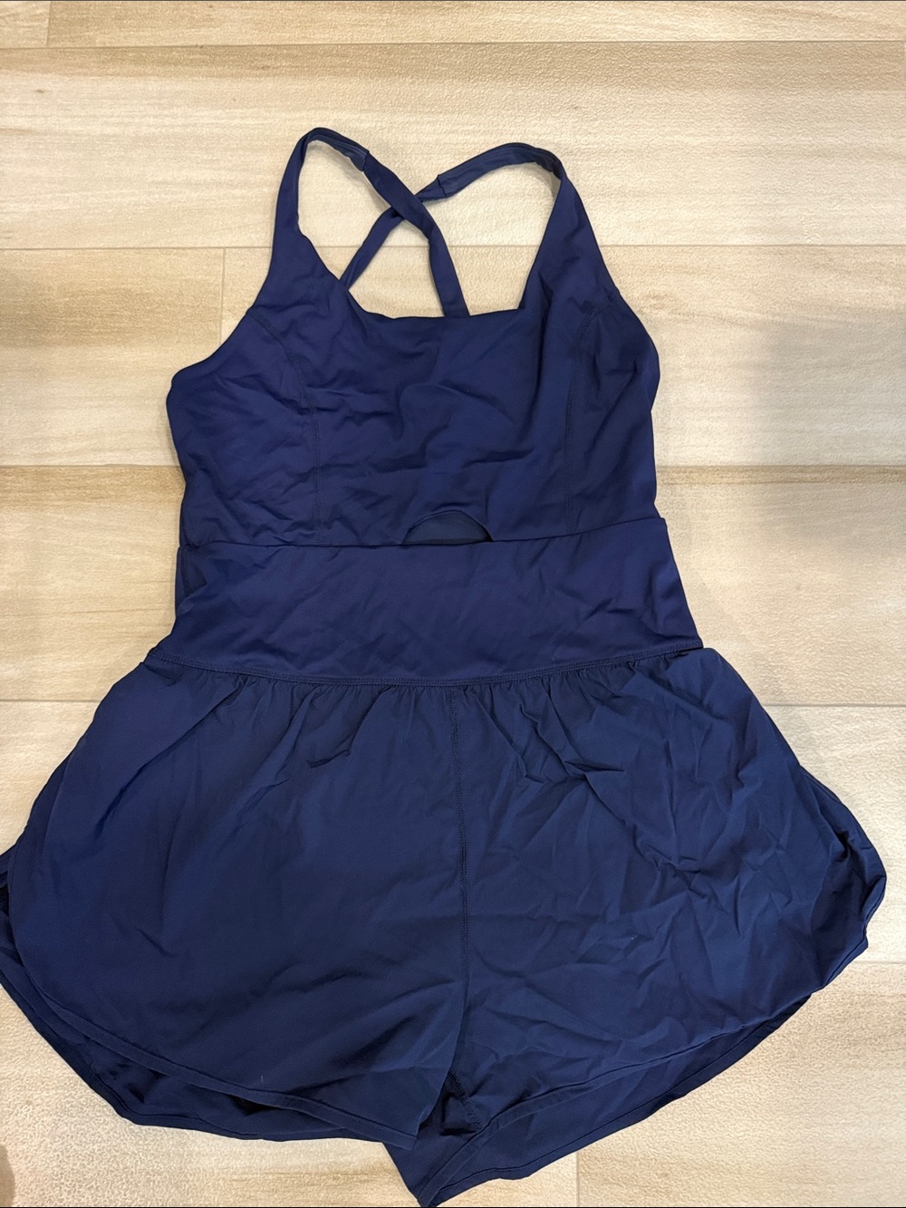 Navy Crossback Active Romper Jumpsuit